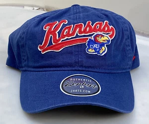 Mütze Kappe Kansas Jayhawks blau Riemen hinten verstellbar Zephyr NCAA neu mit Etikett - Bild 1 von 7