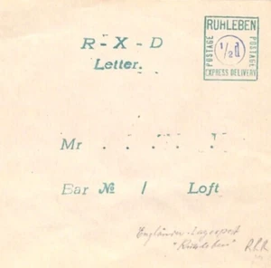 GERMANY/GB POW WW1 Cover *RUHLEBEN INTERNMENT CAMP* Express ½d {samwells}YL173 - Picture 1 of 10