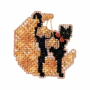 Moon Kitty Halloween Bead Ornament Kit Mill Hill 2005 Autumn Harvest - Picture 1 of 3
