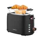 Toaster 2 Slice Stainless Steel Toaster Retro With 6 Bread Shade Settings