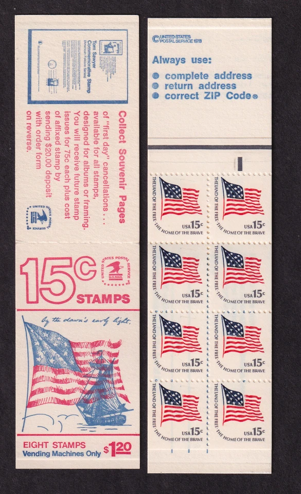 1978 Ft McHenry Flag booklet Sc BK130 mint complete (1 pane 1598a) - Image 1 of 1