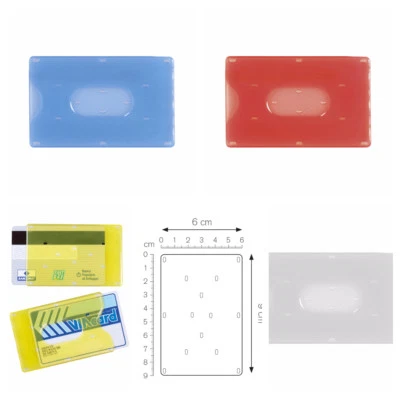 5 PZ - PORTA CARTE CREDITO PLASTICA RIGIDA CARD TESSERA BANCOMAT VISA PATENTE - Immagine 1 di 2