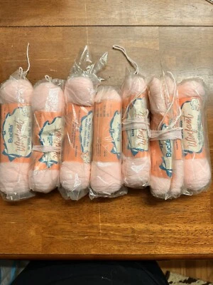 6 Skeins Vintage Bucilla  Winfant Yarn Baby Pink NOS Orion  1 Oz  Pastel Fine - Image 1 of 4