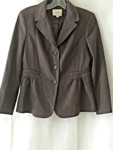 Chaqueta de carrera LOFT para mujer talla 4 color topo oscuro manga larga mezcla de rayón a/a 18,5" - Imagen 1 de 8