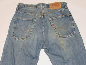 VINTAGE MEN'S LEVIS 505 0217 BLUE DENIM JEANS/TALON 42 ZIPPER/RED TAB! USA 31x34