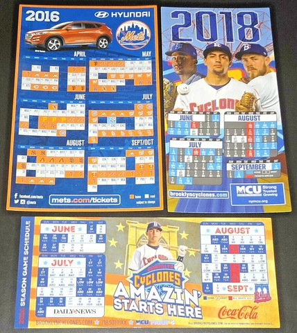 2016 2018 BROOKLYN CYCLONES SGA SEASON SCHEDULE MAGNET NEW YORK METS CITI FIELD Cover