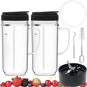 Magic Bullet Blender Cups, Tall 22oz Cup with Flip-Top To-Go Lids & Magic Bul... - Picture 1 of 7