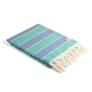 Terry Cloth Lined Turkish Bath & Beach Towel – Striped Design - 100% Organic ... - Bild 1 von 6