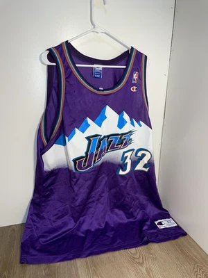 Vintage 90s NBA Karl Malone Utah Jazz Champion Jersey Size 52 - Image 1 of 4