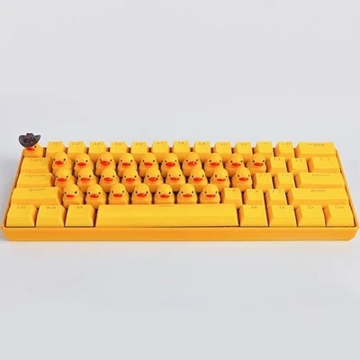 Yellow Cute Duck Mechanical Keyboard Press Crow USB Interface Keyboard Gifts NEW - Image 1 of 4