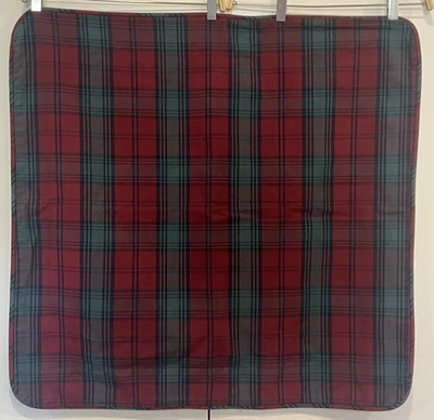 Waverly Home Plaid Euro Sham Hunter Verde Borgoña Casa de Campo 28x28" Cuadrado Foto 1 de 4