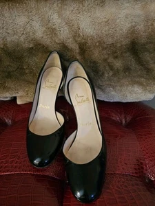 BOMBAS CHRISTIAN LOUBOUTIN NEGRAS NAPA CUERO D’ORSAY talla 36 1/2 EE. UU. 6 TACONES iriz - Imagen 1 de 9
