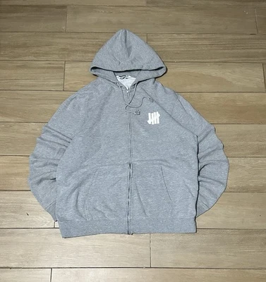 Y2K Undefeated Zip-Up Hoodie Grey - Image 1 of 4