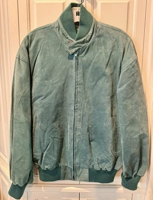 Chaqueta Bomber Mujer Marlynn Traditions Cuero Gamuza Verde - Talla S - Nueva Con Etiquetas Foto 1 de 4