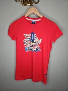 Women's Triumph Motorcycles Graphic Skull Wings T-shirt Red Biker British XS - Picture 1 of 13