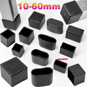 PVC Rubber Furniture Table Chair Leg End Caps Covers Floor Feet Protectors Pads - Picture 1 of 41