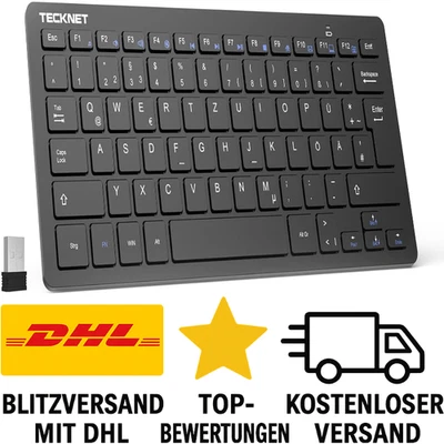 Kabellose Tastatur Slim USB Nano Empfänger Windows Chrome OS - Bild 1 von 4