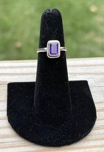 Neu Amethyst Ring 925 Sterling Silber lila Edelstein Größe 5 - 2,34 Gramm - Bild 1 von 6