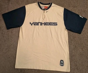 Vintage Nike MLB New York Yankees 1/4 Zip Short Sleeve Pullover Men's Medium - Picture 1 of 8