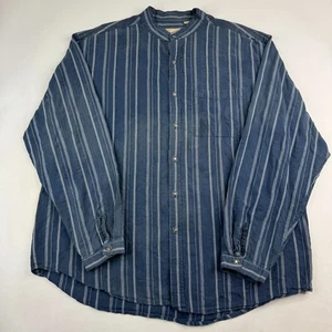 Camicia Scully uomo XL blu a righe bottoni stella vintage stile western cowboy - Foto 1 di 10