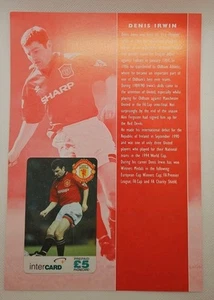 Manchester United Phone Card Collection 1996 Intercard Denis Irwin - Picture 1 of 3