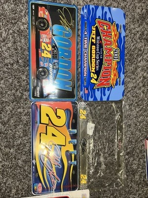 Lot Of Jeff Gordon License Plate Souvenirs Metal And Plastic New 6 Total - Image 1 of 4