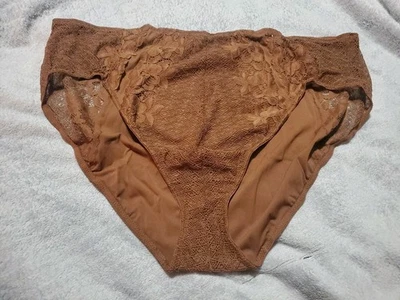 Bare Necessities Floral Encaje Corte Alto Pierna Alta Calzoncillos Bragas 3X Coco Cacao Marrón Foto 1 de 3