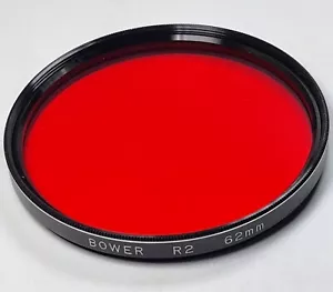 62mm Bower R2 Red #25 Glass Lens Filter 25A 25 Black & White Film Japan E-62 R-2 - Picture 1 of 6