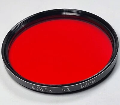 62mm Bower R2 Red #25 Glass Lens Filter 25A 25 Black & White Film Japan E-62 R-2 - Image 1 of 4