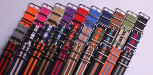 Hebilla plateada Nailon Reloj Correa Reloj 31 colores disponibles 1 pieza - Imagen 1 de 33