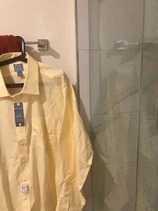 Jos A Bank stays cool yellow long sleeve dress Shirt men's 19 35 2xl NWT - Picture 1 of 3