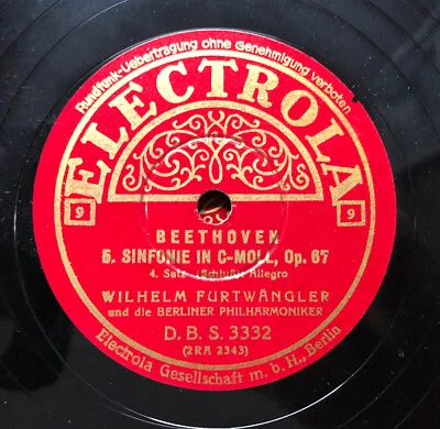 Furtwängler Beethoven 5 Sinfonie Berliner Phil. Schellack 5x78RPM Electrola  - Bild 1 von 4