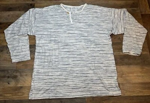 90s VTG ECO SPORT USA Made Striped T Shirt Organic Cotton Ecosport Long Sleeve - Picture 1 of 17