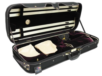 D'Luca Double Violin Case Black-Burgandy - Image 1 of 4