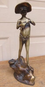 FIGURA DE BRONCE DE COLECCIÓN: NIÑO CON PECES - Imagen 1 de 12
