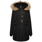 Ladies Mid Length Water Repellent Quilted Warm Winter Coat Padded Size 10 to 24