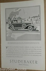 1929 Studebaker advertisement, STUDEBAKER Commander Eight Brougham, Art Deco - Foto 1 di 3