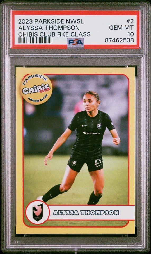 2023 Parkside NWSL #2 Alyssa Thompson Chibis Club Rookie Class RC PSA 10 - Image 1 of 2