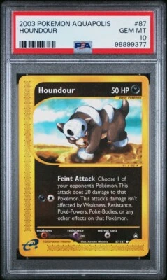 2003 Pokemon Aquapolis # 87 Houndour Non Holo PSA 10 Card GEM MINT! Free Ship! - Image 1 of 2