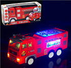 FIRE ENGINE TRUCK BUMP & GO ACTION CAR SIREN SOUND LED LIGHTS TOYS RED XMAS GIFT