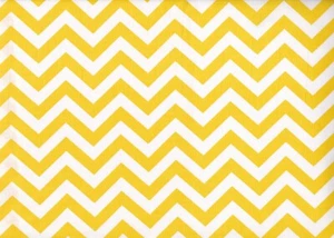 BTY CHEVRON Zig Zags Yellow & White Geo Print 100% Cotton Quilt Fabric by YARD - Picture 1 of 2