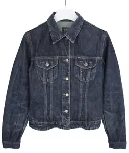 GAS Jacket Women's LARGE Denim Button Up Chest Pockets Faded - Picture 1 of 12