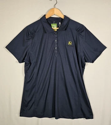 Polo Cutter & Buck para mujer CB Dry Tec XXL azul logotipo John Deere manga corta nuevo con etiquetas Foto 1 de 4