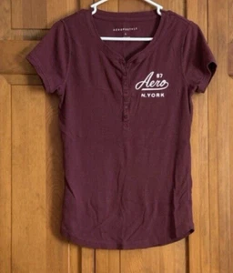 Women's/Junior's Aeropostale Short Sleeve Purple Blouse Tag Size L - Picture 1 of 3