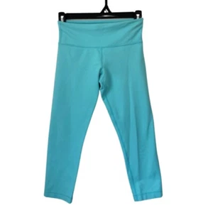 Lululemon Damen türkis mittelhohe Leggings kurz geschnitten 21" Größe 2 Stretch Yoga Laufen - Bild 1 von 7
