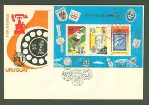 Telephone A52 Uruguay 1976 FDC s/s Space Sport Soccer - Picture 1 of 2