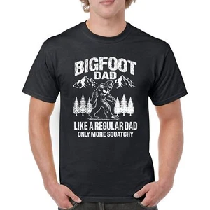 Bigfoot Dad T-shirt Fun Daddy Sasquatch Dad Joke Yeti Father's Day Men's Tee - Picture 1 of 64
