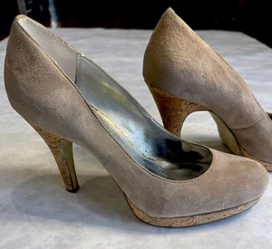 Alfani Womens Beige Platform Beige Heels Shoes 8 Medium - Picture 1 of 6