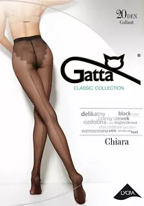 GATTA Chiara 20 Den Tights, Elegant Seam Motif, Matte, Lycra, Decorative Panty - Picture 1 of 11