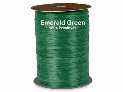 300 feet (100 yards) ~ EMERALD GREEN Wraphia / Raffia ~ MATTE Ribbon - Image 1 of 2
